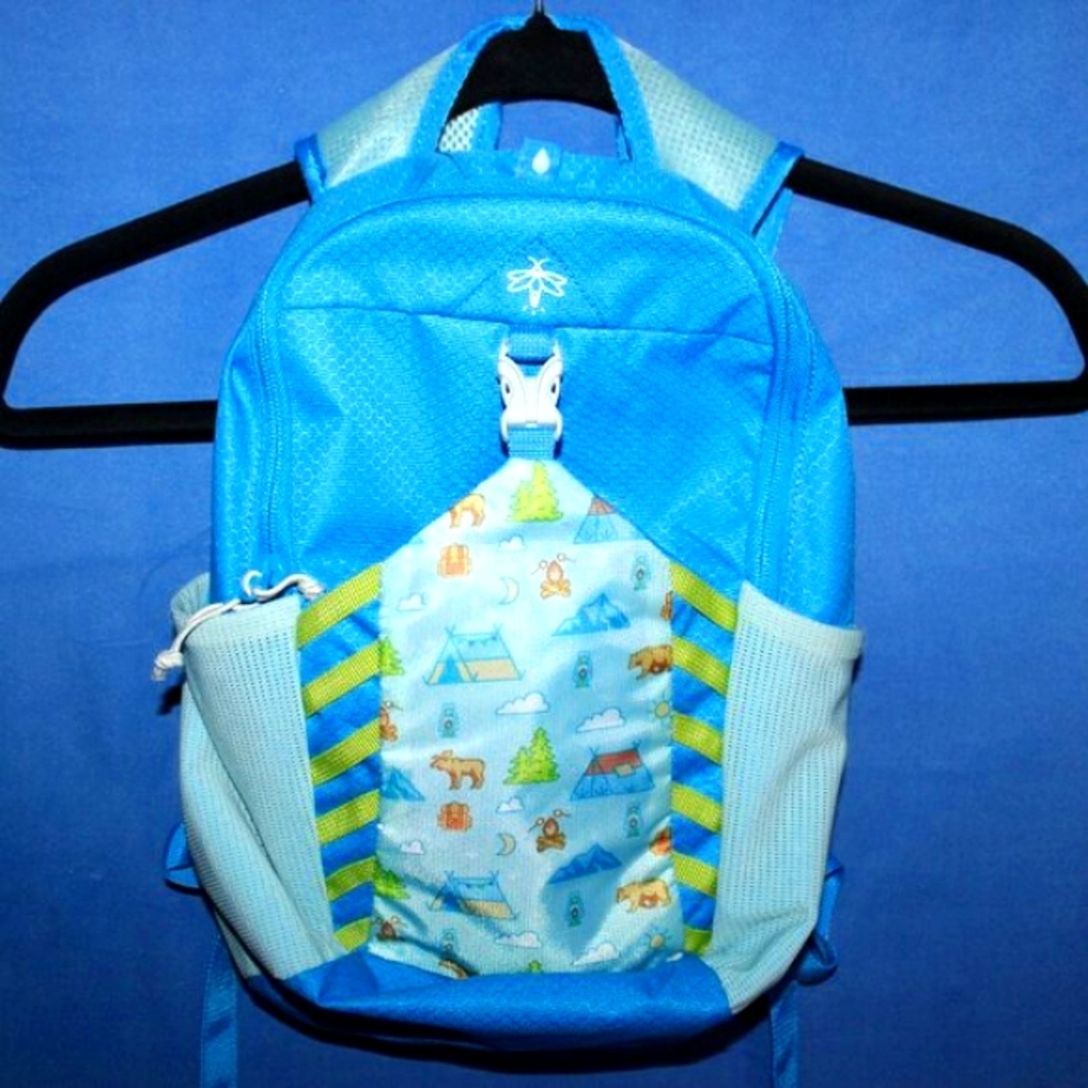 FIREFLY! Outdoor Gear Kids Mini Backpack Camping Print Blue/Green